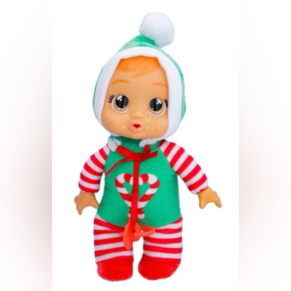 Cry Babies Tiny Cuddles CHRISTMAS ELFIE 9 inch Soft Body Baby Doll NWT!